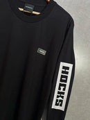 Camiseta Manga Longa Hocks Logo Letter Preta