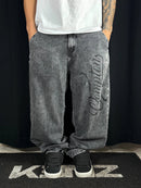 Calça Compton Jeans Baggy Estonado Logo