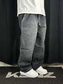 Calça Baggy Jeans Preto Jateado